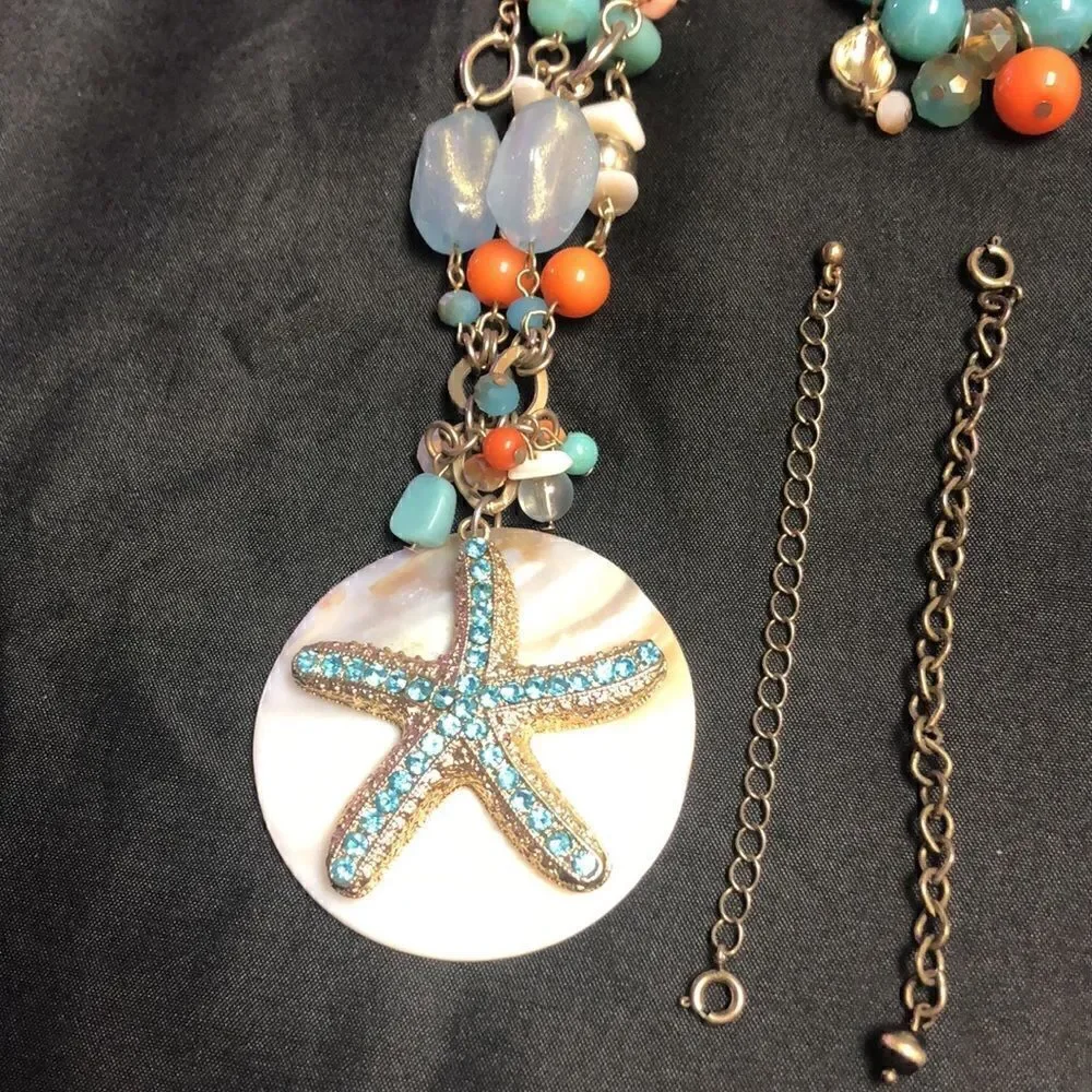 Gold tone jewelry collection w/2 necklace extenders